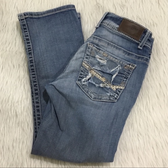 BKE women’s Payton distressed blue denim jeans big stitching size 26 - Picture 1 of 6